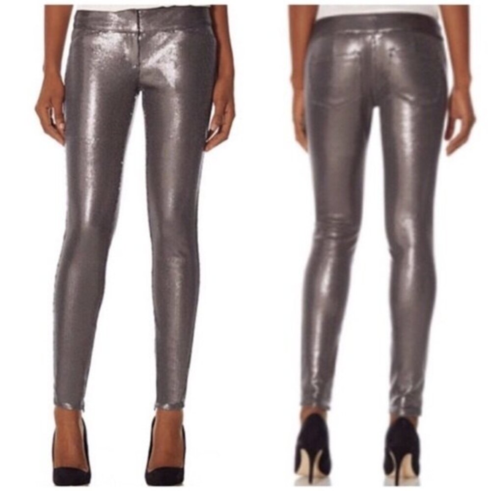 The Limited Taupe Full Sequins Sparkly Shiny Ankle 678 Jean Legging Pants 8
